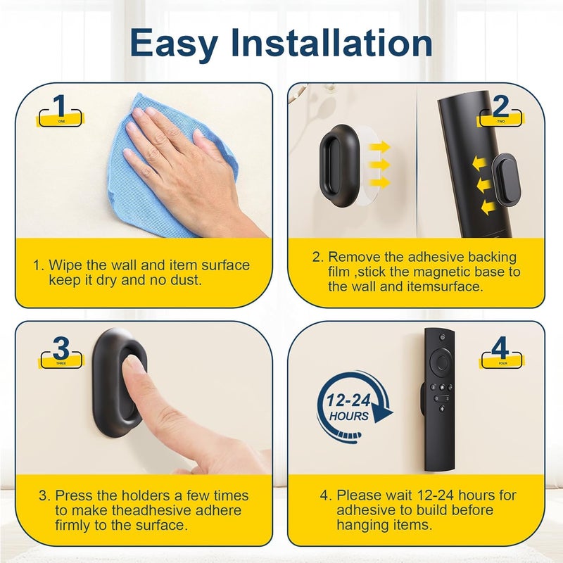 Vaszu Magnetic Remote Control Holder Self-Adhesive Wall Mount, 6 Pack Upgraded Silicone Organizer Storage Wall Holder for Home Office TV, Fan and Air Conditioner Remote Control - Image 3